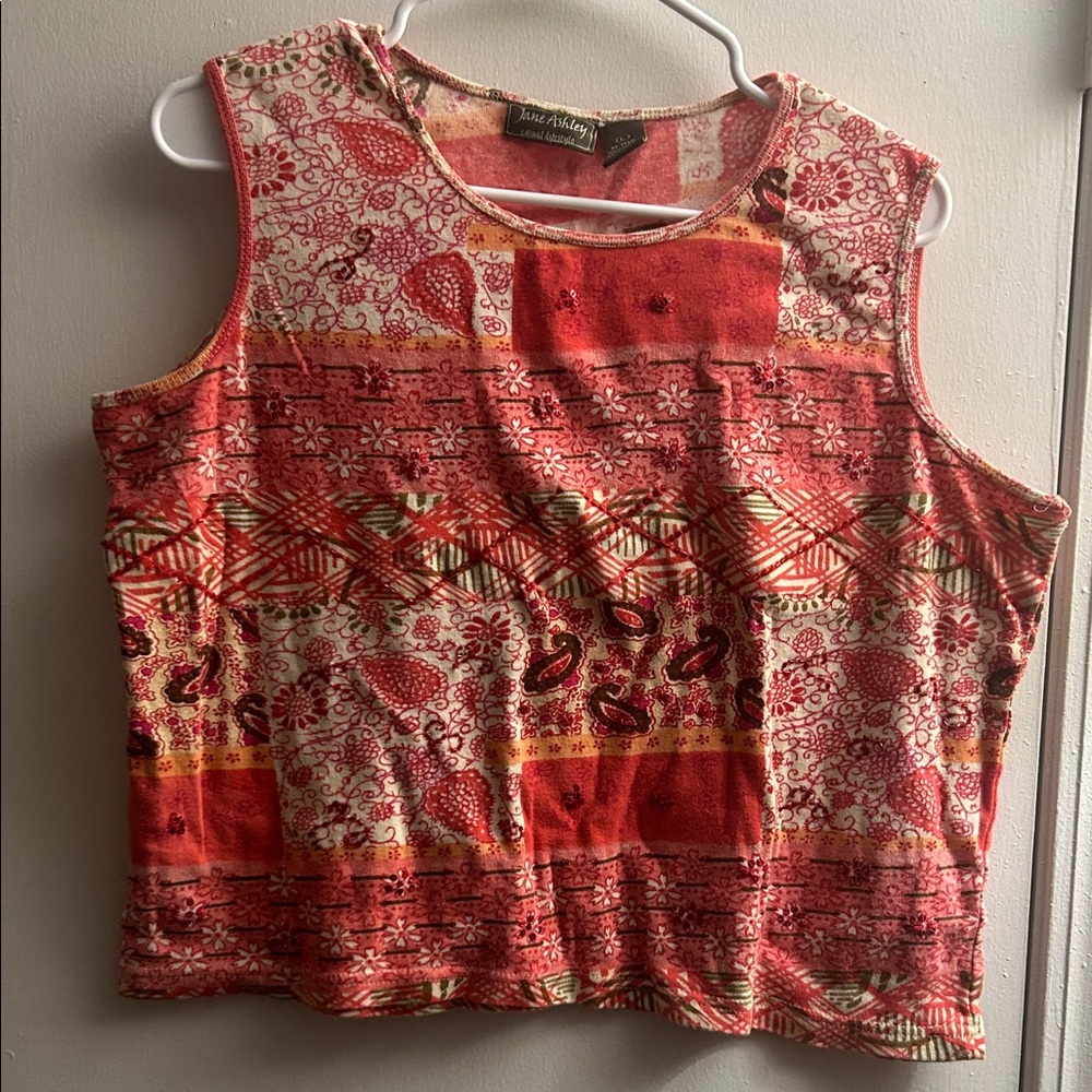 Multicolored Y2K Beaded Patchwork Tank